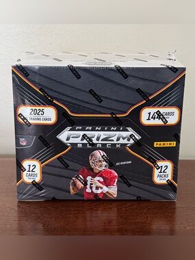 2025 Panini Prizm BLACK Football Factory Sealed Hobby Box - 3 Autographs!